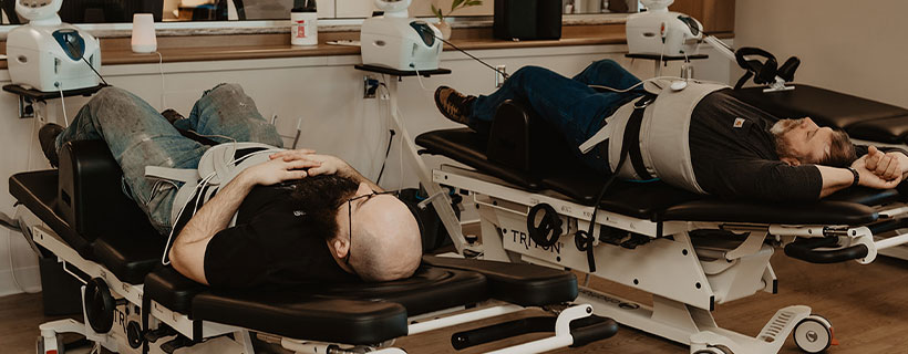patient receiving spinal decompression in Colville for back pain relief